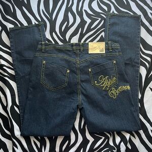 !!SOLD!! Apple Bottoms Blue Jeans with Gold Embroidery